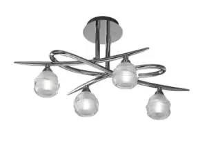 Loop Ceiling 4 Light G9 ECO, Polished Chrome