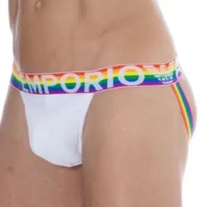 Emporio Armani Rainbow Cotton Jock - White M