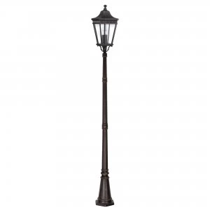 3 Light Large Outdoor Post Lantern Grecian Bronze IP44, E14