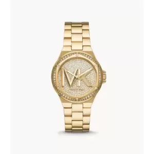 Michael Kors Womens Lennox Three-Hand Gold-Tone Stainless Steel Watch - Gold