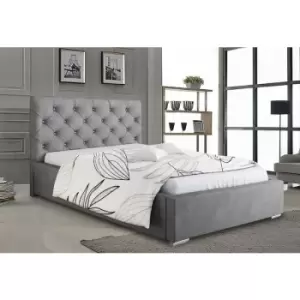 Envisage Trade - Hillary Upholstered Beds - Plush Velvet, King Size Frame, Grey - Grey