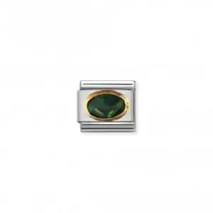 Nomination Composable Classic Faceted Zirconia Gold Emerald Green Link 030601/027