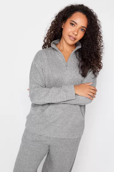 M&Co Soft Touch Zip Top Grey