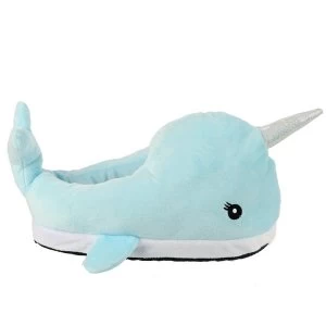 Kawaii Narwhal Pair of Plush Slippers