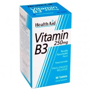 HealthAid Vitamin B3 (Niacinamide) 250mg - Prolonged Release 90 Tablets