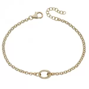 Yellow Gold Plated Single Link Charm Bracelet B5314