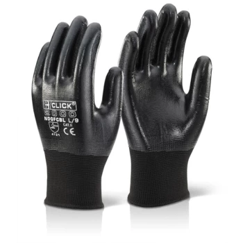 Nitrile Fully Coated Polyester Black - Size S