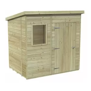 7' x 5' Forest Premium Tongue & Groove Pressure Treated Pent Shed (2.24m x 1.7m) - Natural Timber