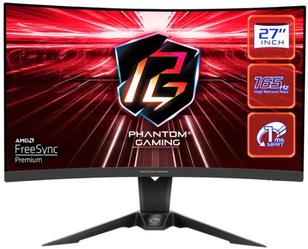 ASRock Phantom 27" PG27Q15R2A Quad HD Curved Gaming LED Monitor