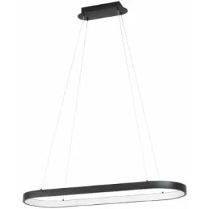 Pendant Ceiling Light Colour Black Shade White Plastic Bulb LED 30W Included