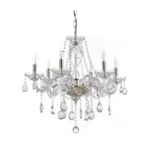 Onli Natasha 6 Light Multi Arm Chandelier, Gold, Crystal