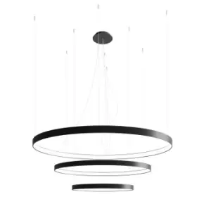 Rio Integrated LED Pendant Ceiling Light, Black, 3000K, 17210lm