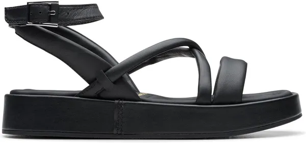 Clarks Womens Alda Leather Toe-Post Sandals - UK 6 Black Sandals female 26176261 6