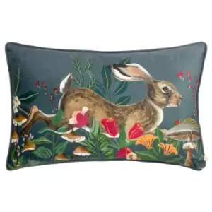 Wild Garden Leaping Hare Cushion Multicolour, Multicolour / 40 x 60cm / Polyester Filled