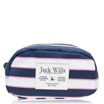 Jack Wills Bosbury Wash Bag - Pink Navy Strip