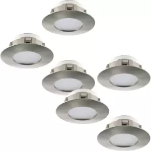 2 PACK 3 PACK Flush Ceiling Downlight Round Satin Nickel Plastic 6W LED