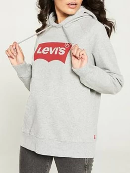 Levis Graphic Sport Hoodie - Grey, Housemark Smokestack Htr, Size S, Women