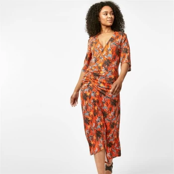 Biba Wrap Front Dress - Safari Print