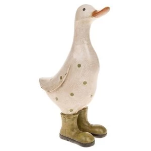 David's Polka Dot Duck Medium Green Ornament