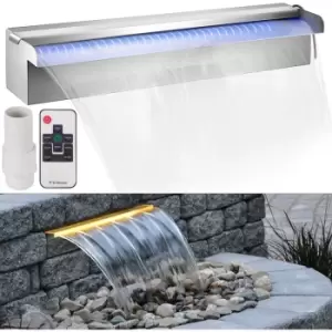 VEVOR Stainless Steel Waterfall Pool Fountain 450cm Rectangular Pool Fountain With LED 18 Color Changing Strip Light Constructed Stainless Steel