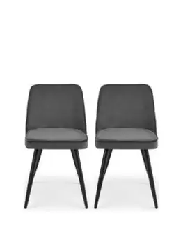 Julian Bowen Burgess Set Of 2 Dining Chairs - Grey