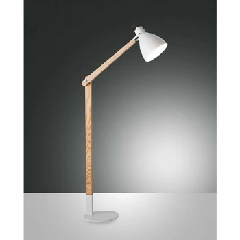 Fabas Luce Sveva Task Floor Lamp White / Ash Wood Glass, E27