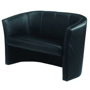 Jemini Avior Black 2 Seat Vinyl Tub Sofa