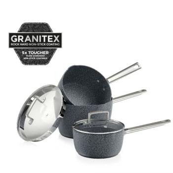 Tower T90981 3 Piece Granitex Saucepan Set