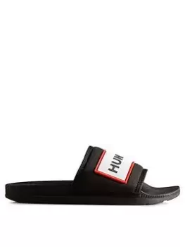 Hunter Neo Logo Slide - Black, Size 5, Women