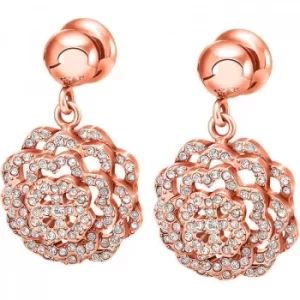 Ladies Folli Follie PVD rose plating Santorini Flower Earrings