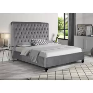 Fiona Bed Single Plush Velvet Grey