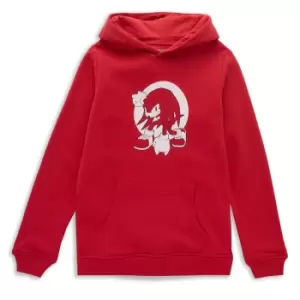 Sonic The Hedgehog Knuckles Pose Kids Hoodie - Red - 9-10 Years