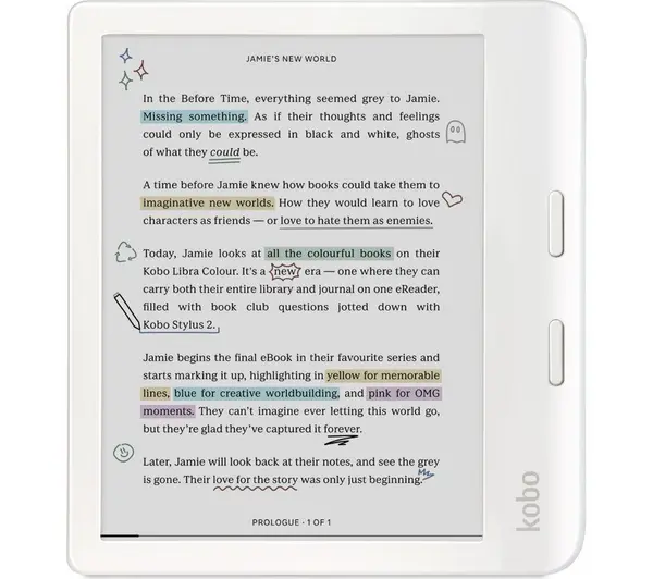 KOBO Libra Colour 7" eReader - 32 GB, White 681495009480