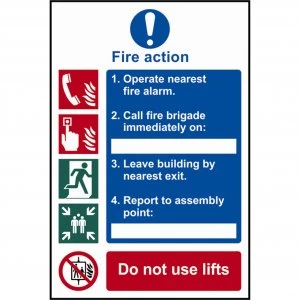 Scan Fire Action Procedure Sign 200mm 300mm Standard