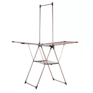 Tower Airer with Garment Rail - Rose Gold