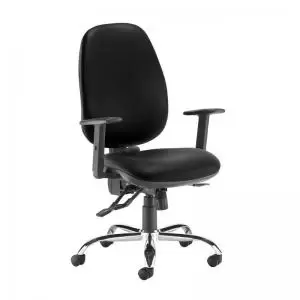 Jota ergo 24hr ergonomic asynchro task chair - Nero Black vinyl