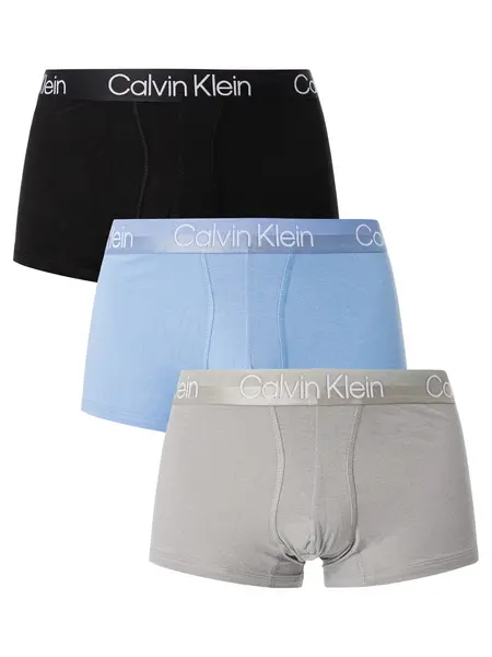 Calvin Klein 3 Pack Modern Structure Trunks Griffin/Bell Air Blue/Black S