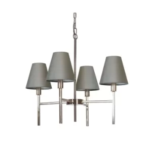 Lucerne 4 Light Pendant Chandelier with Grey Shade