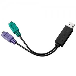 Lindy 42650 cable interface/gender adapter USB 2x PS/2 Black