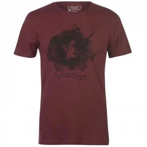 Firetrap Graphic T Shirt Mens - Lady 2 - Burg