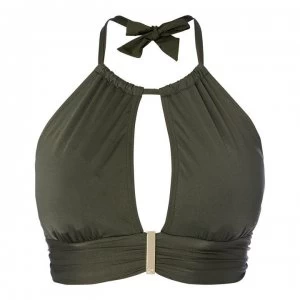 Biba Khaki Icon Highneck bikini top - Khaki