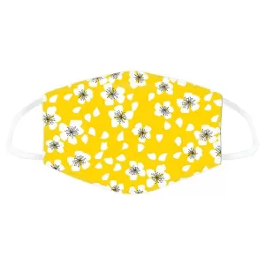 Yellow Floral Reusable Face Covering - Large