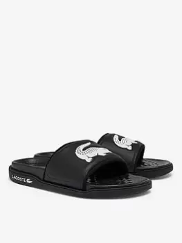 Lacoste Croco Dualiste 0922 Slides - Black, Size 4, Women