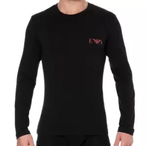 Emporio Armani Bold Monogram Cotton Long Sleeve T-Shirt - Black L