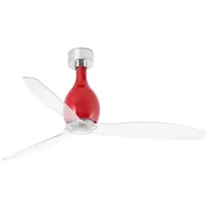 Faro mini eterfan - Shiny Red, Transparent Ceiling Fan With dc Motor Smart - Remote Included