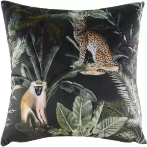 Evans Lichfield Kibale Animals Cushion Cover (One Size) (Black/Green/Yellow) - Black/Green/Yellow