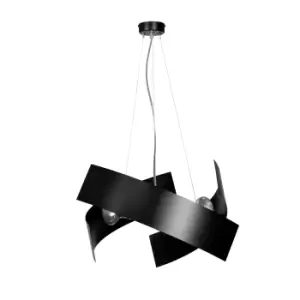 Modo Black Cylindrical Pendant Ceiling Light 3x E27