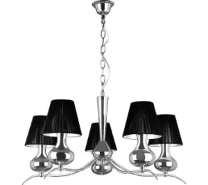 INTERIORS by Premier 5 Arm Pendant Ceiling Light - Black