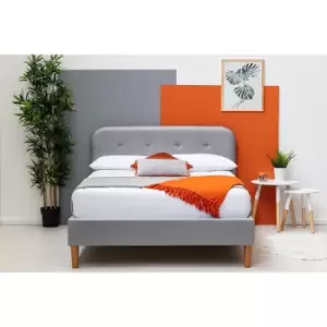 Crazy Price Beds Bisham Light Grey Fabric King Bed