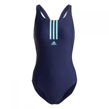 adidas SH3. RO Mid 3-Stripes Swimsuit Womens - Team Navy / Pulse Aqua